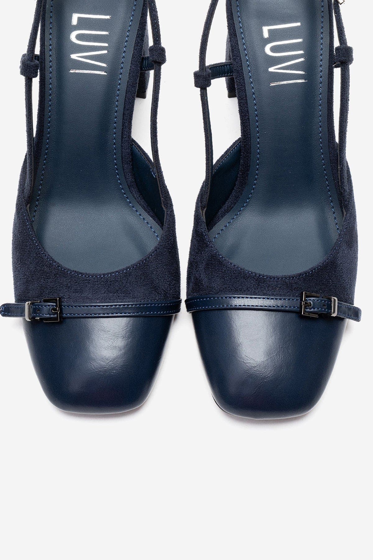 Desia Slingback Round Toe Pump, Alternate, color, Navy Suede