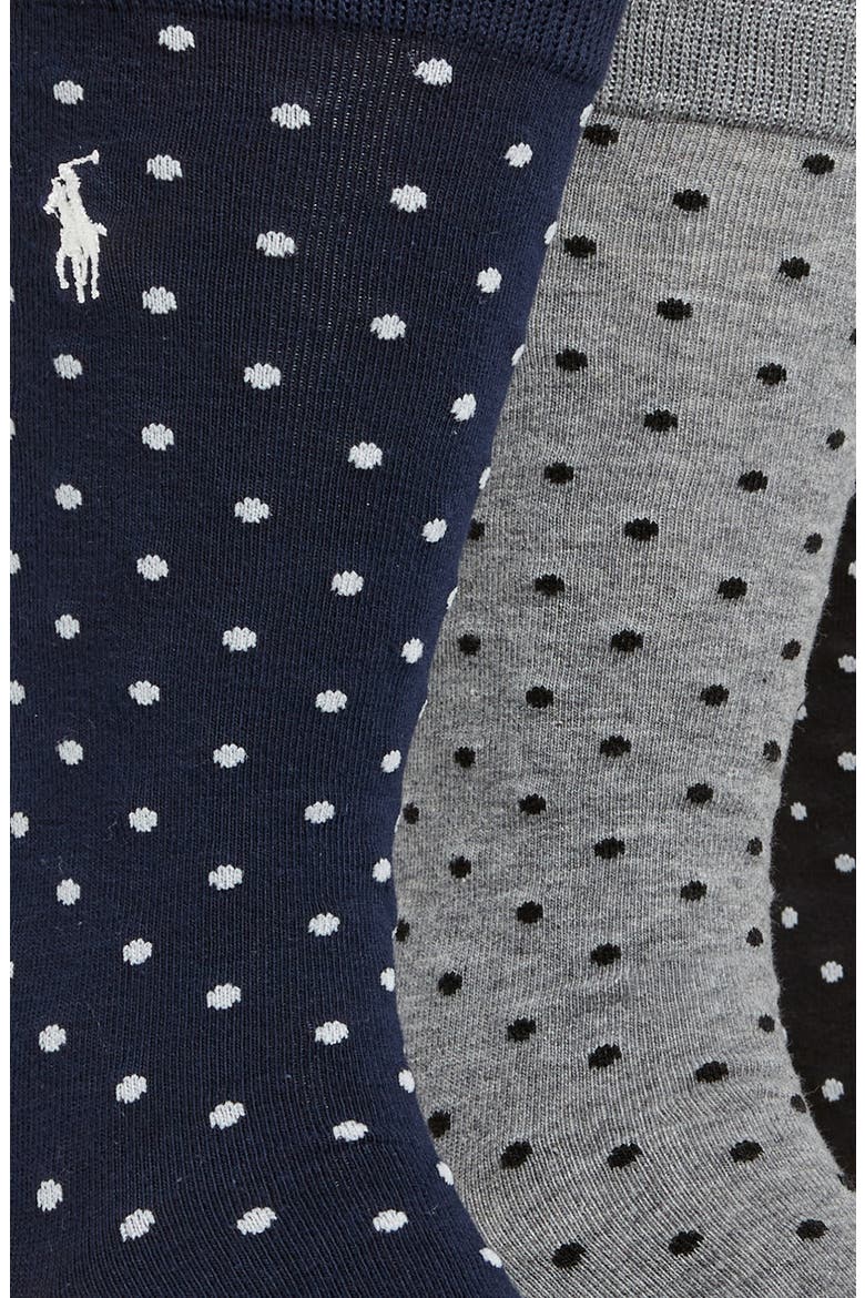 Pindot Assorted 3-Pack Dress Socks, Alternate, color, NAVY ASSORTED