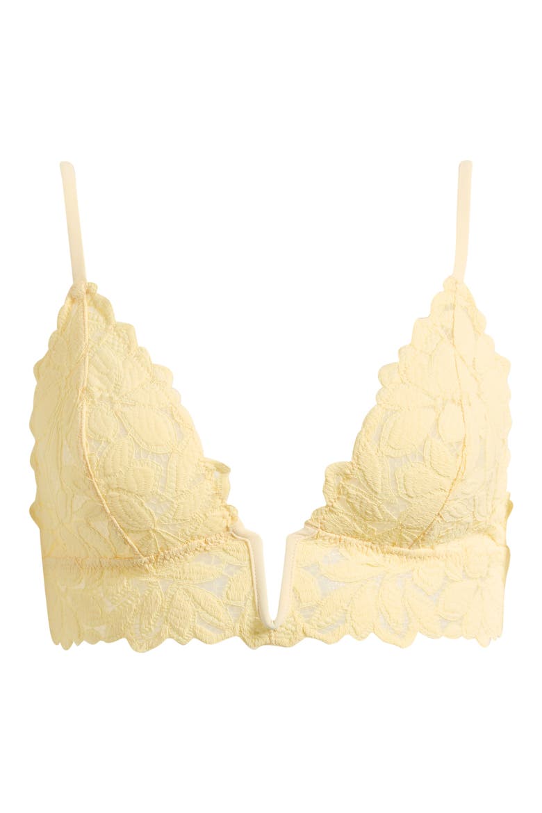 Celeste Lace Triangle Bralette, Alternate, color, VANILLA