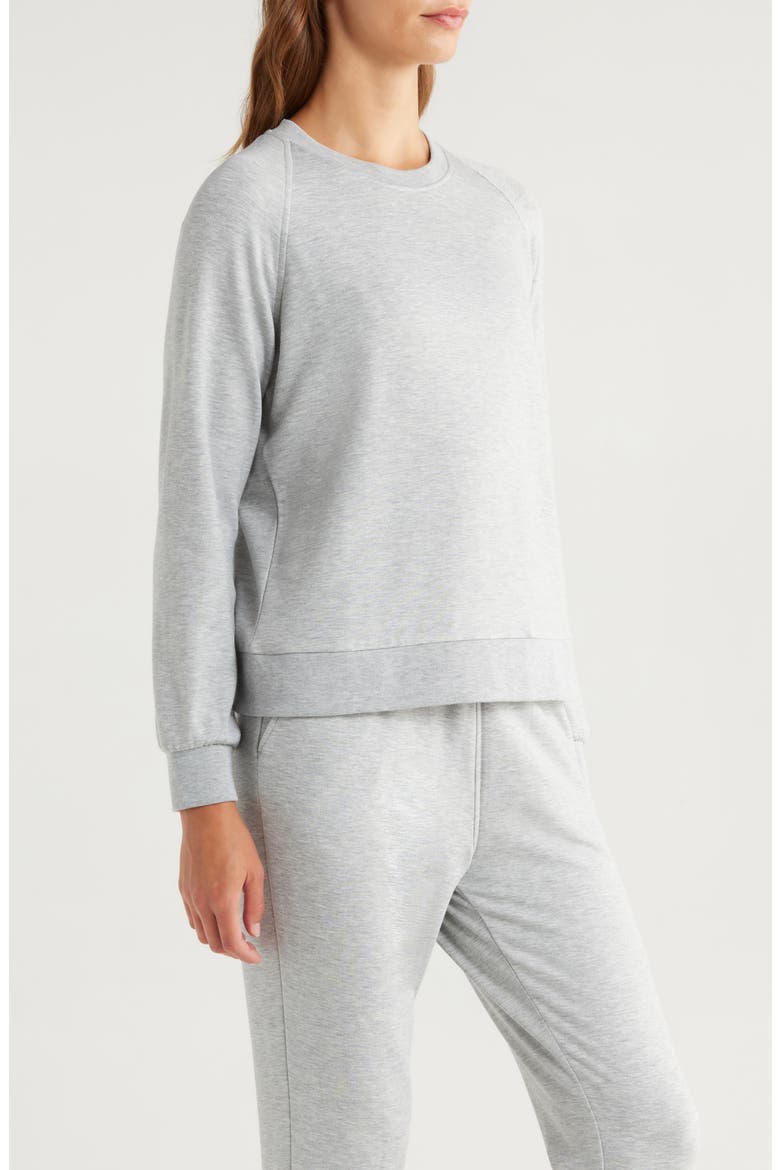 Lightweight Fleece Sweatshirt, Alternate, color, LIGHT HEATHER GREY