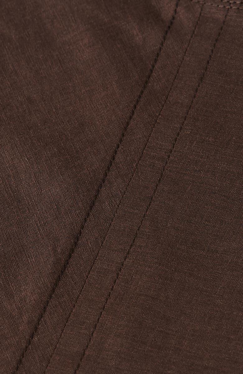 Scotch & Soda Relaxed Linen Blend Maxi Dress, Alternate, color, Hot Fudge