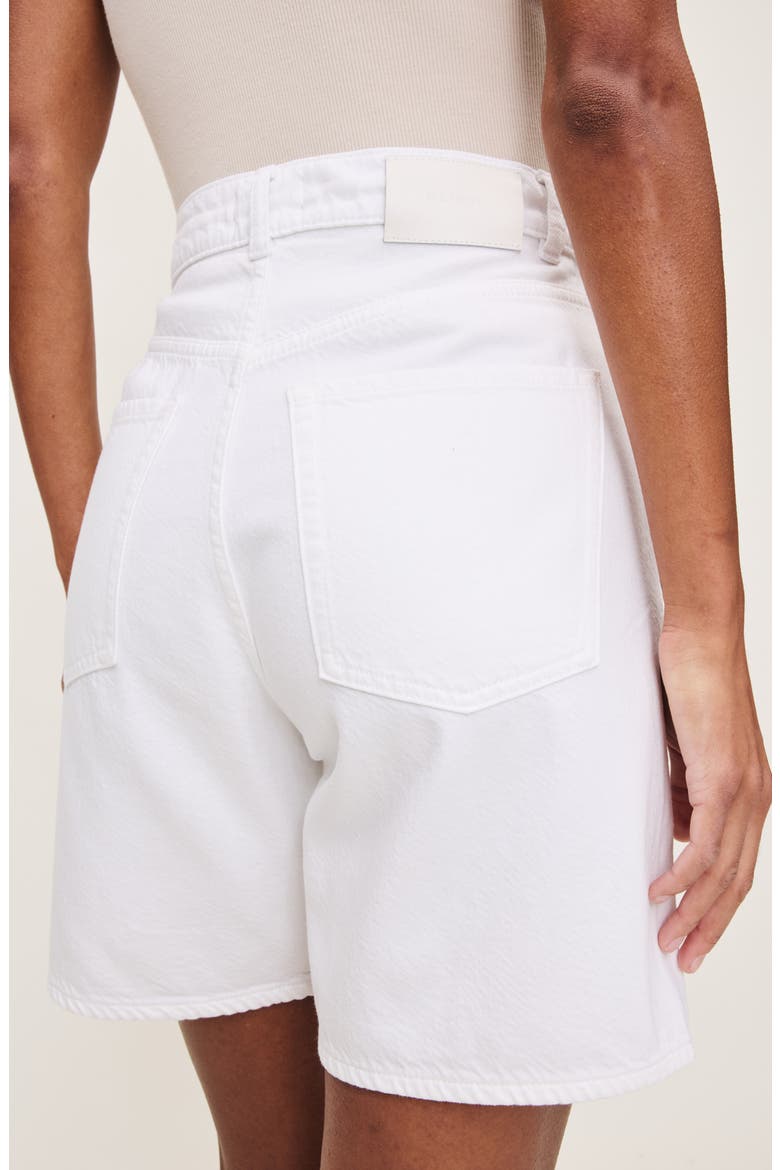 Taylor Drawstring High Waist Denim Shorts, Alternate, color, WHITE DRAWCORD