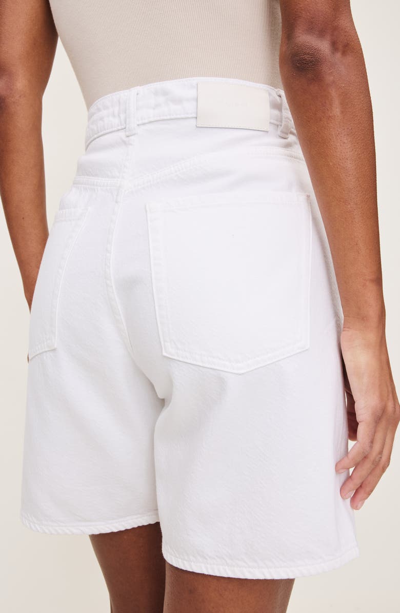 DL1961 Taylor Drawstring High Waist Denim Shorts, Alternate, color, White Drawcord