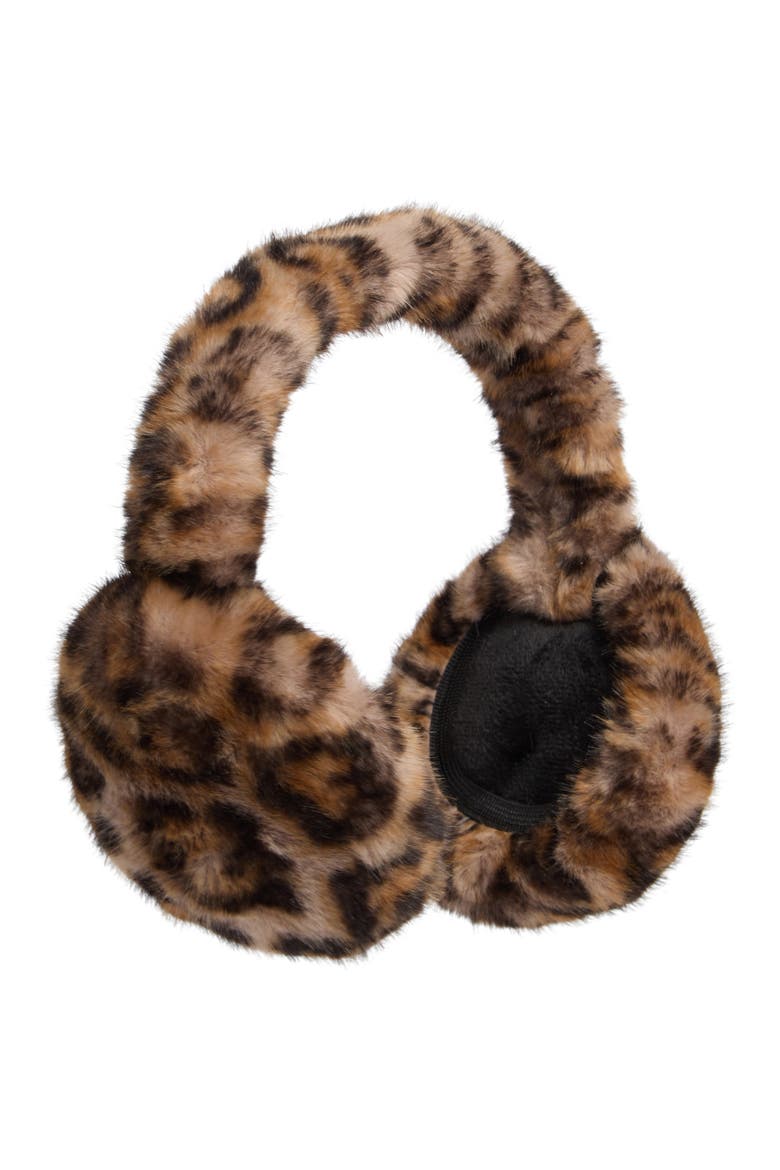 Leopard Faux Fur Earmuffs, Main, color, LEOPARD