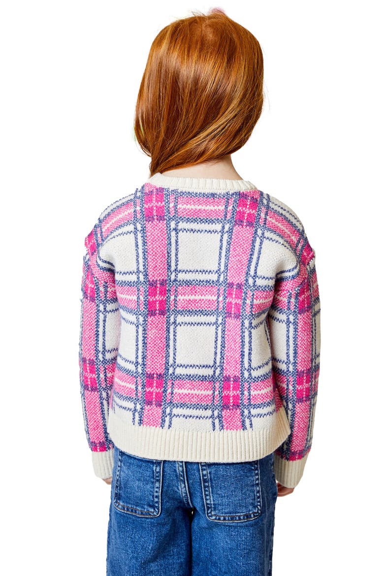 Kids' Plaid Sweater, Alternate, color, TAN SUEDE