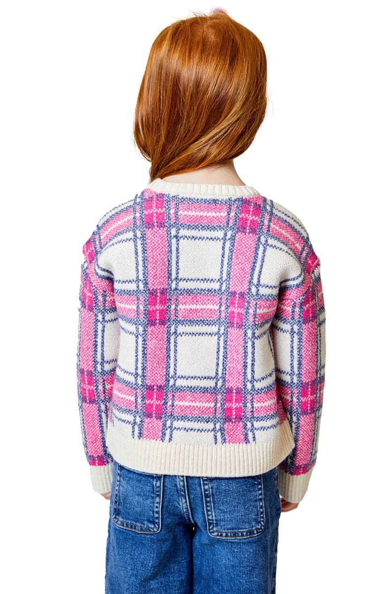 Design History Kids' Plaid Sweater, Alternate, color, Tan Suede