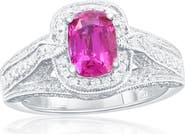 SOUZANA by Suzy Levian 14K White Gold 1.61ct Royal Pink Sapphire & 0.82cttw Diamond Ring