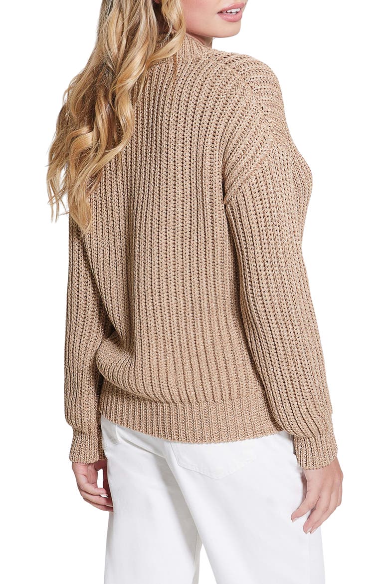 Lise Sparkle Cutout V-Neck Sweater, Alternate, color, DIRTY CHAI LUREX MULTI