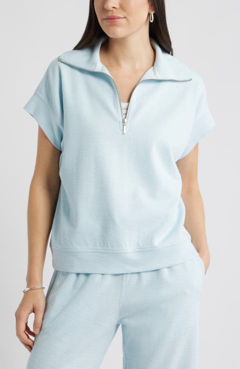 Short Sleeve Quarter Zip Sweatshirt