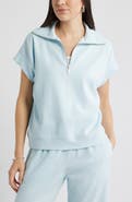 Caslon® Short Sleeve Quarter Zip Sweatshirt