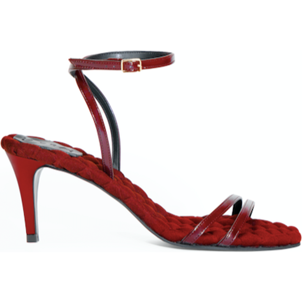 Aera Laura Brushed Effect High Heel In Red
