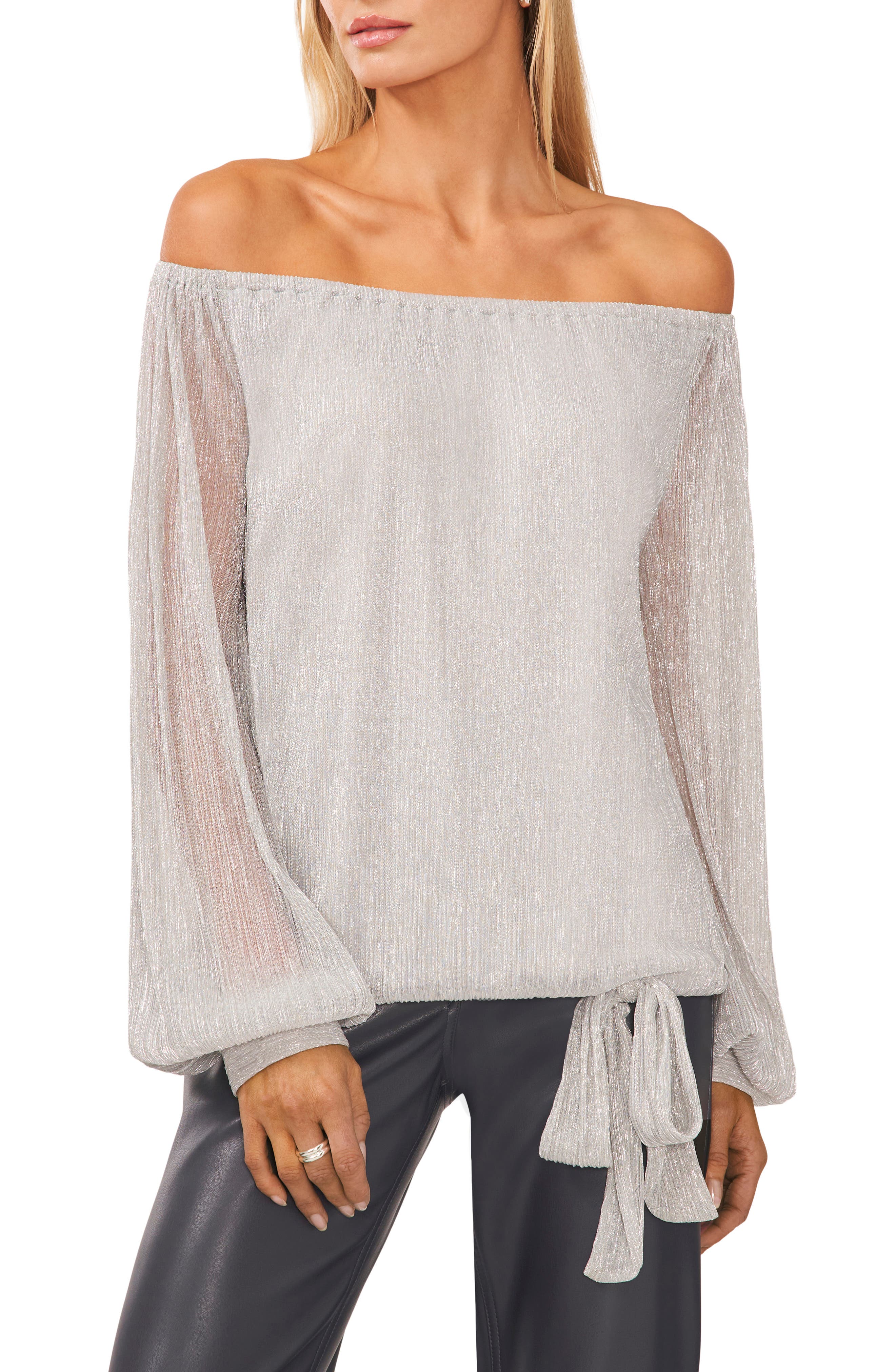 Metallic Off the Shoulder Blouse