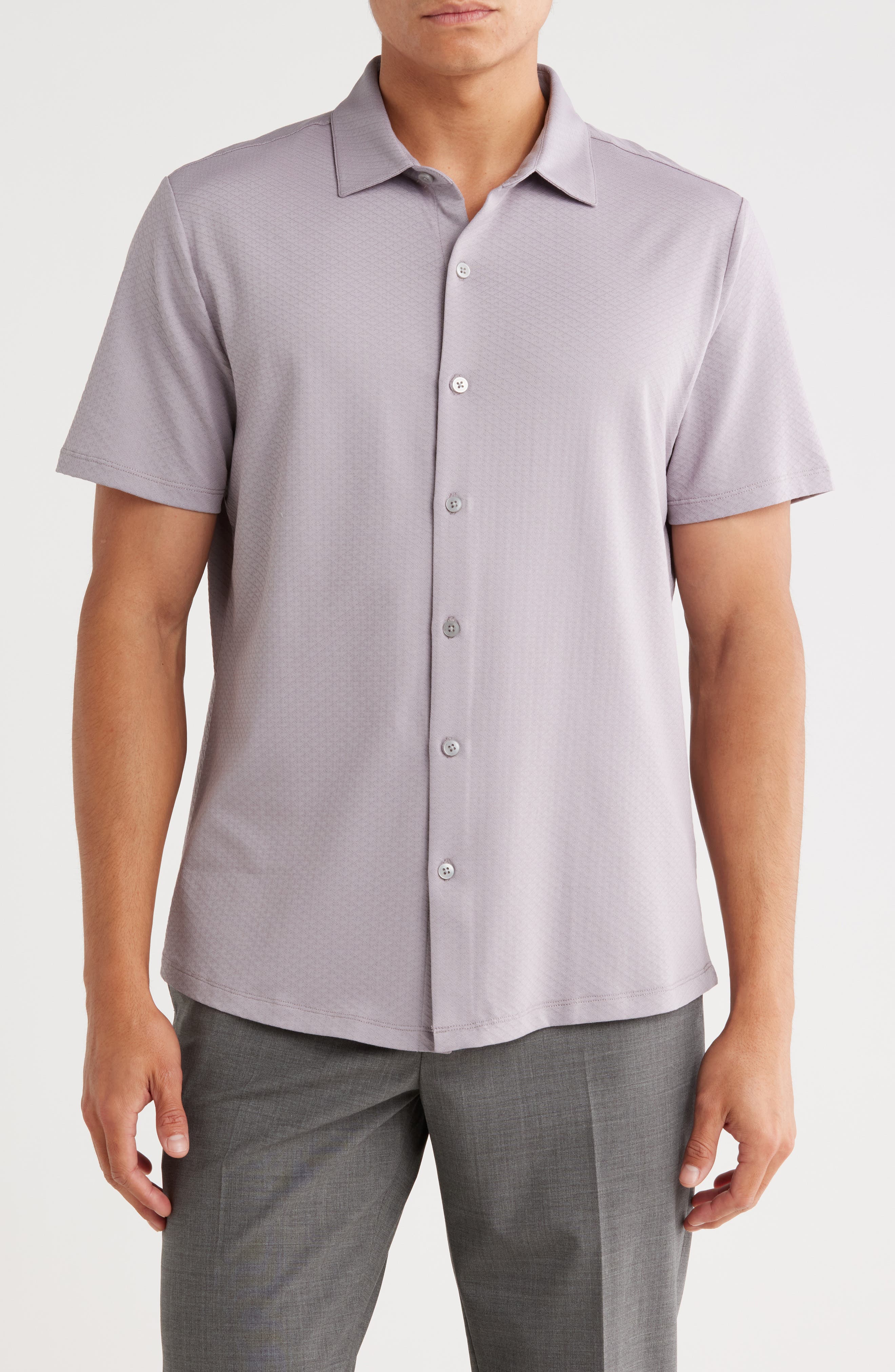 Robert Barakett Glensea Short Sleeve Button-Up Knit Shirt