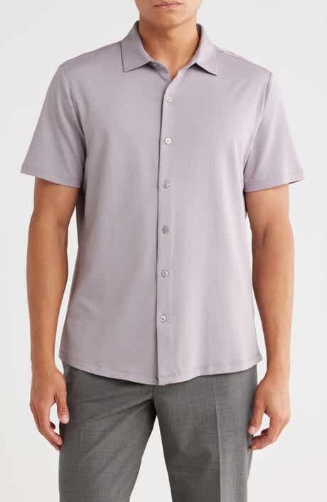 Robert Barakett Glensea Short Sleeve Button-Up Knit Shirt