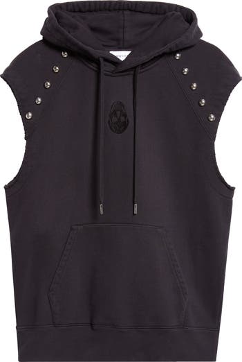 トップス JentLouis Studded Sleeveless Hoodie McQueen Studded Skull Patch Sleeveless Hoodie | Nordstrom