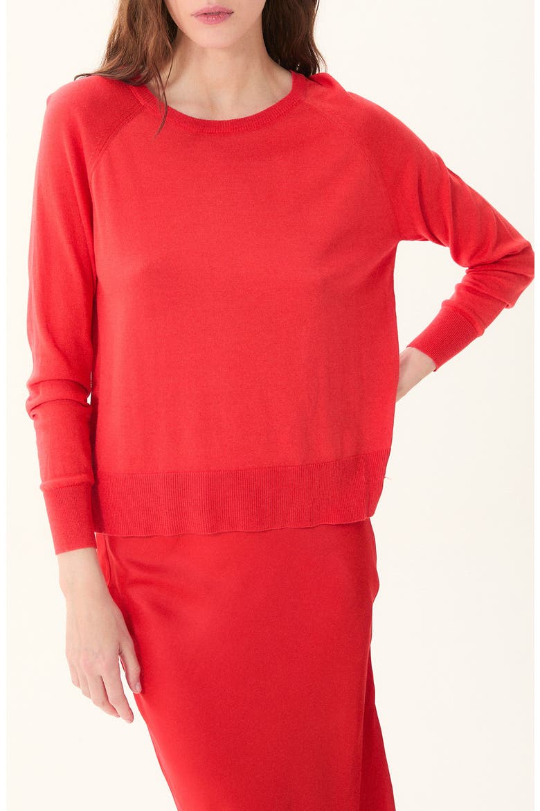 Formentera Cotton & Modal Sweater, Main, color, RED