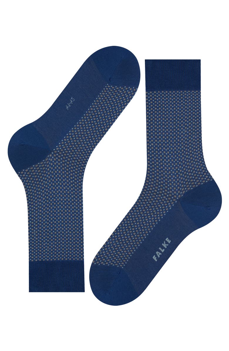 Falke Uptown Tie Patterned Dress Socks, Alternate, color, Royal Blue