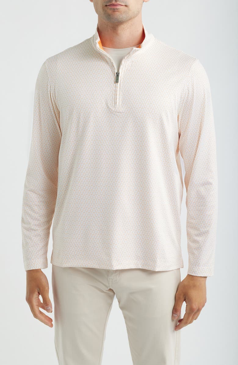 Johnston & Murphy XC+<sup>™</sup> Performance Game Day Quarter-Zip Pullover, Main, color, Bright Orange