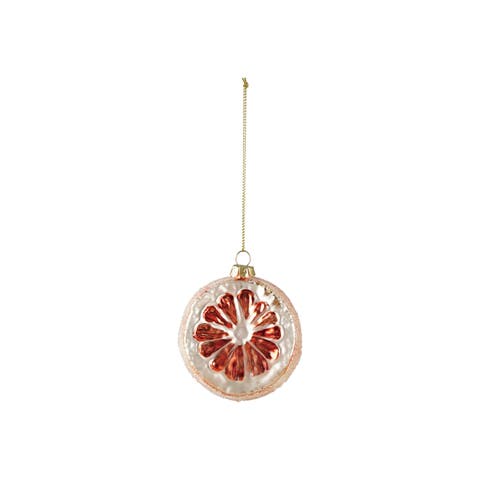 Glass Slice Ornament with Beaded Detail