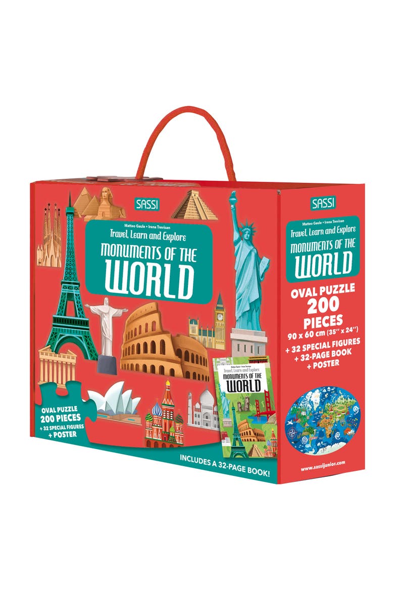 Travel, Learn and Explore Monuments Puzzle and Book Set, Main, color, Multicolored