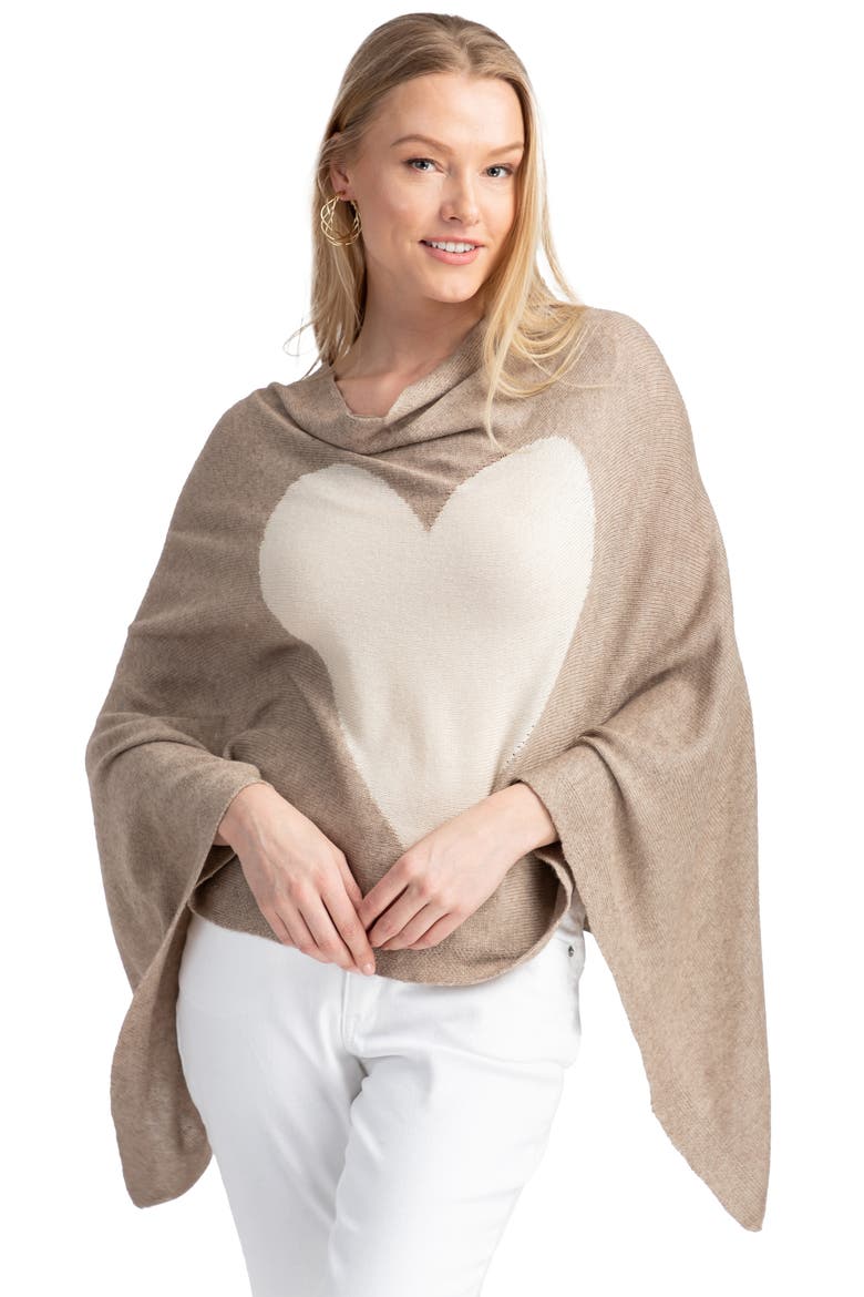 Heart Silk & Cashmere Poncho, Main, color, CAMEL
