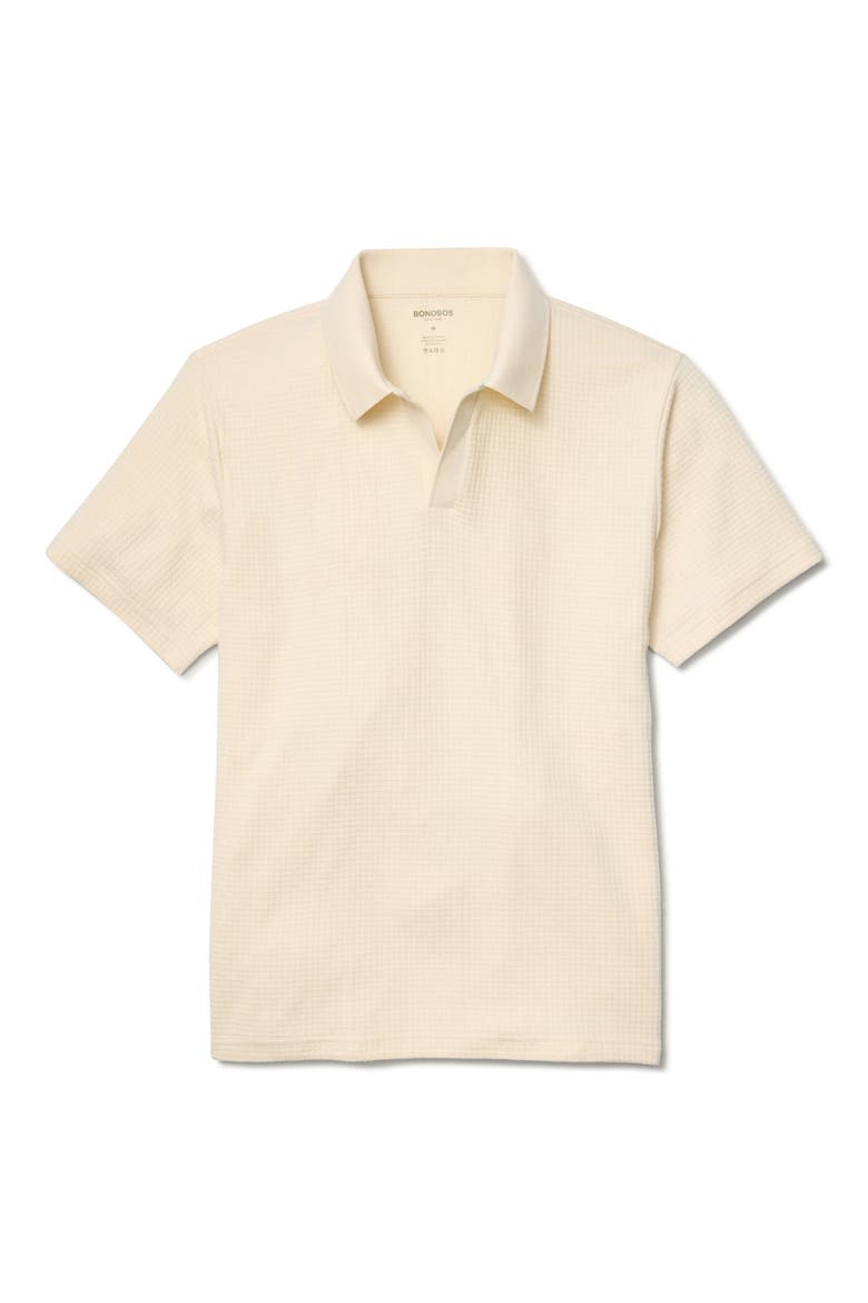 Johnny Collar Waffle Knit Polo, Alternate, color, BONE WHITE 12-0105 TCX