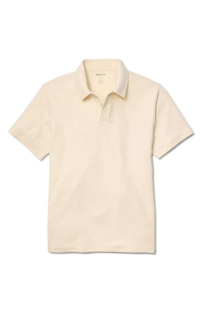 Bonobos Johnny Collar Waffle Knit Polo, Alternate, color, Bone White 12-0105 Tcx