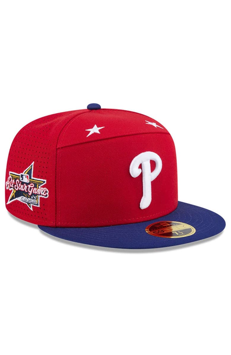 New Era Men's New Era Red/Royal Philadelphia Phillies 2025 MLB All-Star Game Side Patch 59FIFTY Fitted Hat, Alternate, color, Red