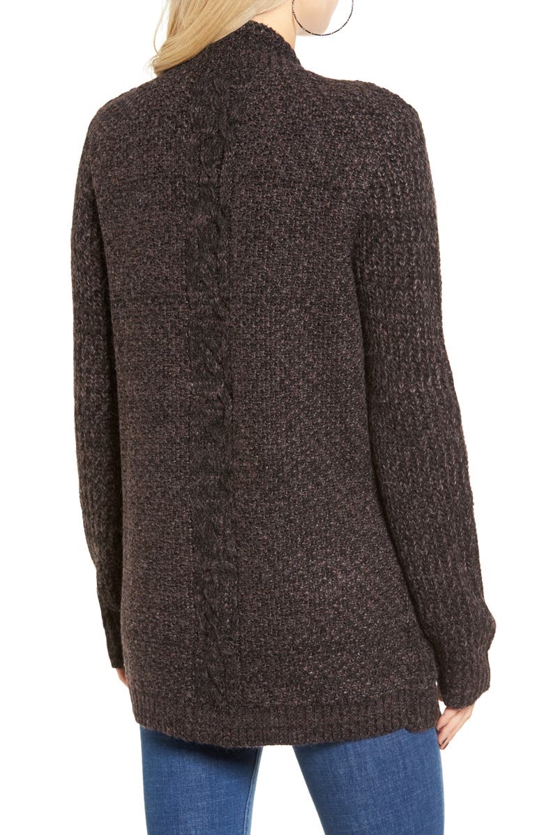 Cotton Emporium Marled Knit Open Cardigan, Alternate, color,