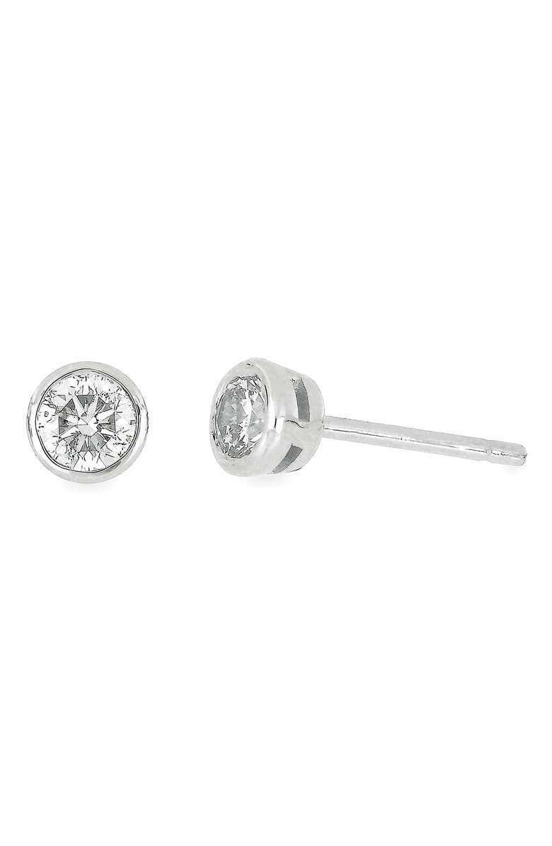 Bony Levy Bezel Diamond Stud Earrings - 0.25 ctw., Main, color, 14K White Gold