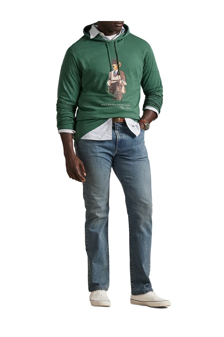 Big & Tall Polo Bear Jersey Hooded T-Shirt, Alternate, color, WASHED FOREST