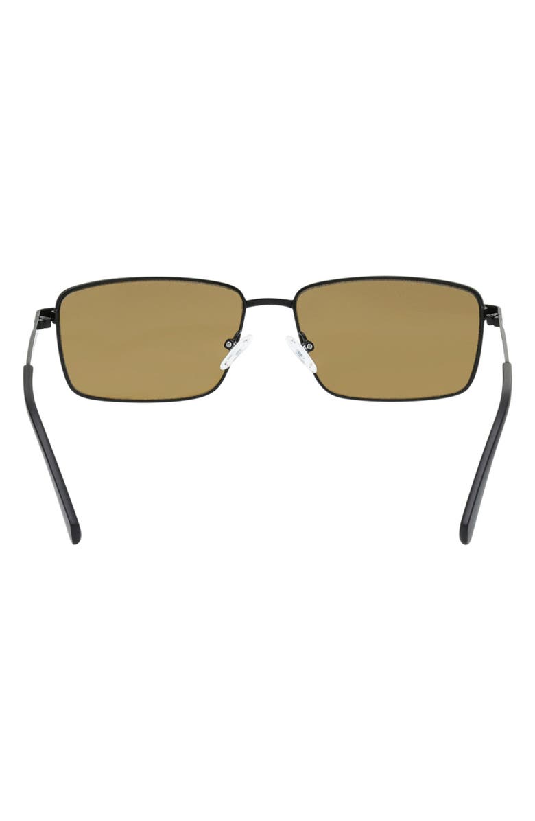 GUESS 59mm Rectangular Sunglasses, Alternate, color, Matte Black / Brown