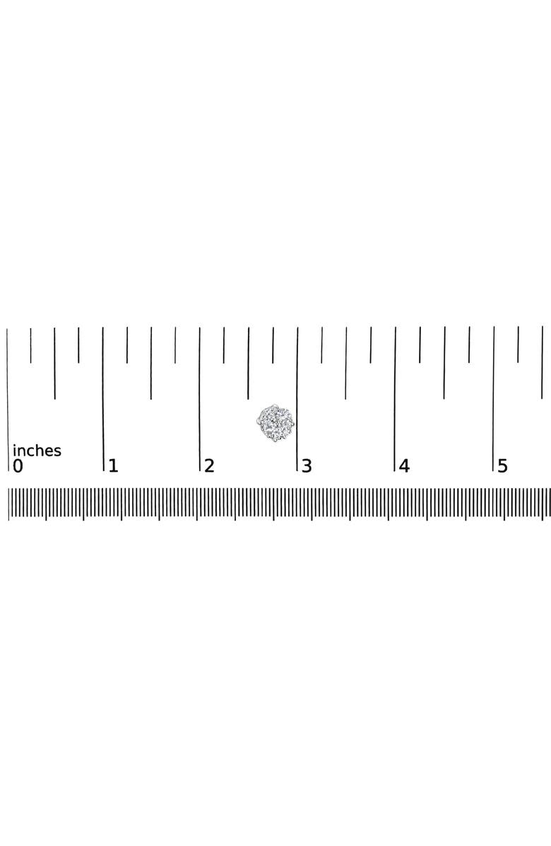 Haus of Brilliance Silver 1/2 Ct Prong RoundDiamond Cluster Stud Earring, Alternate, color, White