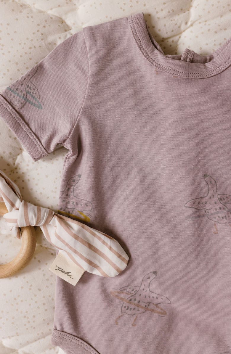 Pehr Goose Print Organic Cotton Bodysuit, Alternate, color, 