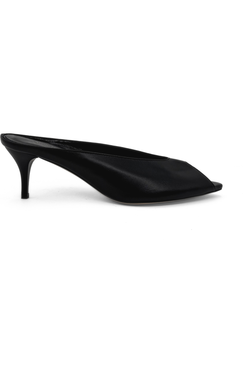Amie Rafa Audrey Peeptoe Leather Mule, Main, color, Black