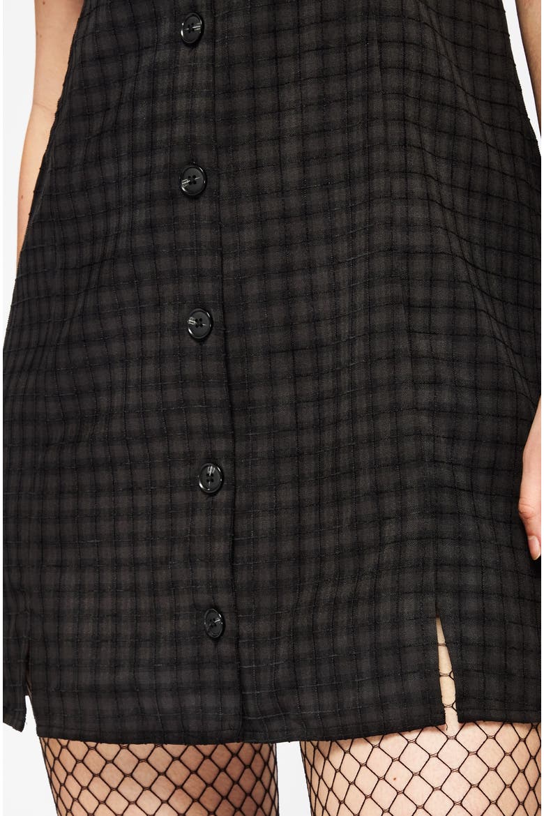 Ziggy Button Up Mini Dress, Alternate, color, Black