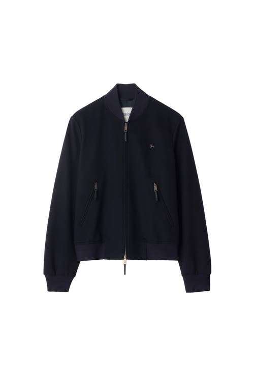 Burberry Cashmere Bomber Jacket In Blue