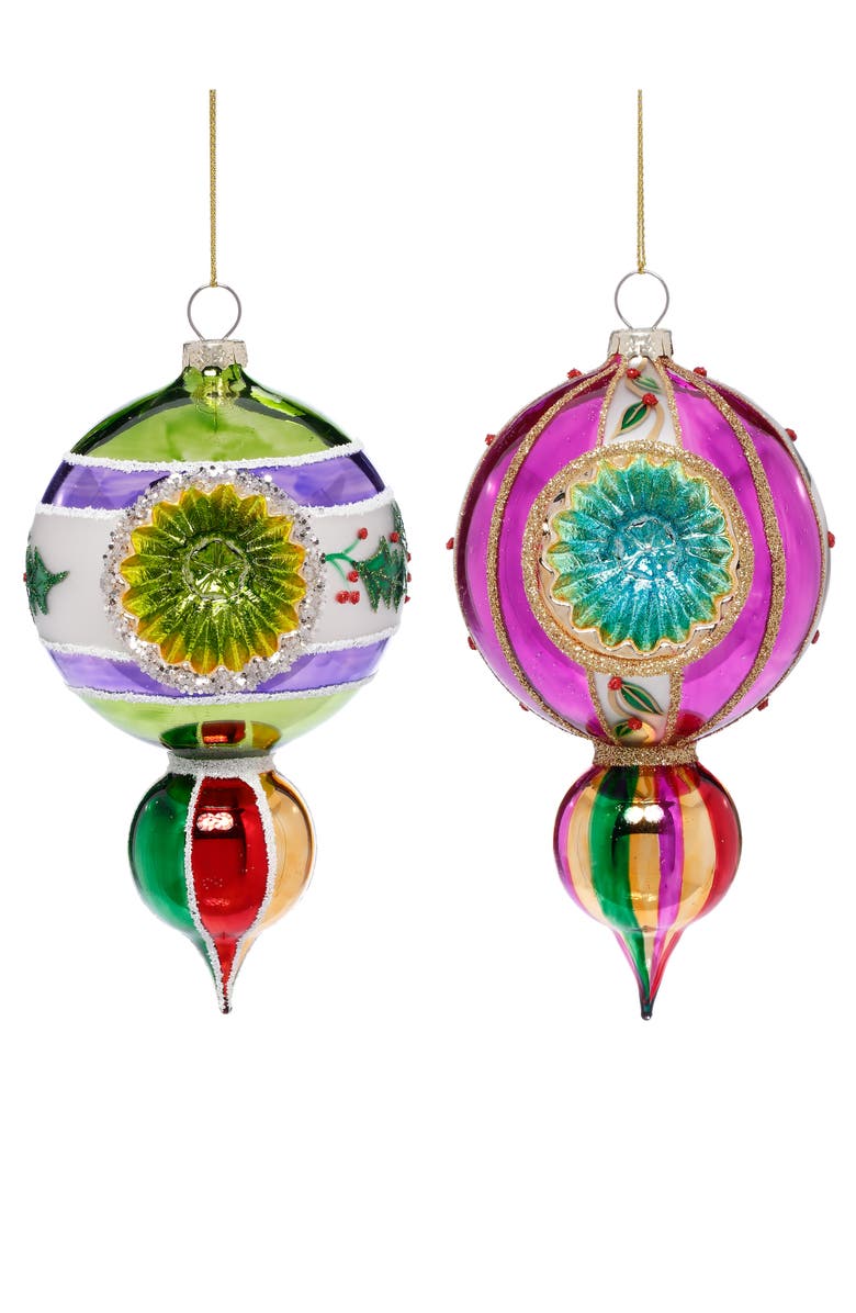 Mark Roberts Multi Drop Ornament, Set of 6, Main, color, Fuschia