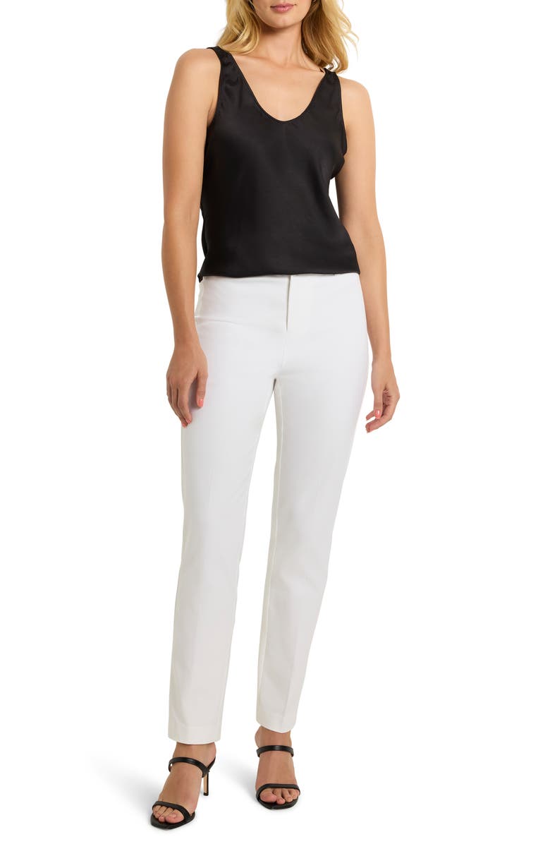 NIC+ZOE Copley Stretch Cotton Blend Pants, Alternate, color, Paper White