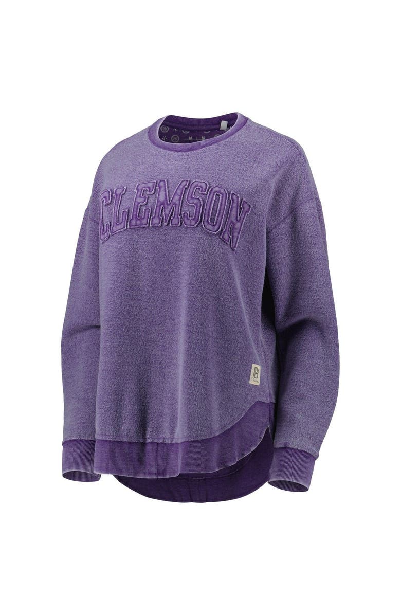 PRESSBOX Women's Pressbox Purple Clemson Tigers Ponchoville Pullover Sweatshirt, Alternate, color, 