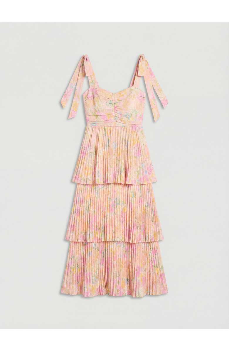 Oasis Pleated Tie Shoulder Midi Dress, Alternate, color, Multi