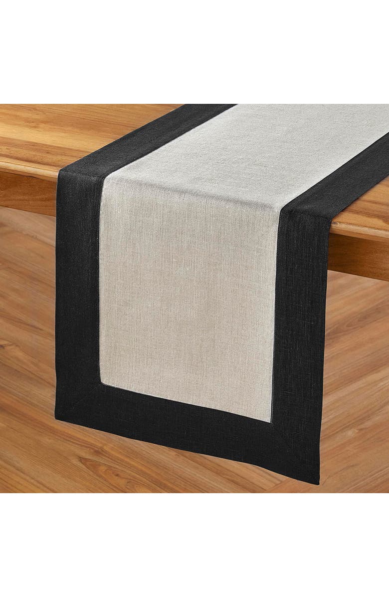 Solino Home Linen Table Runner - Contempo, Main, color, Black And Natural