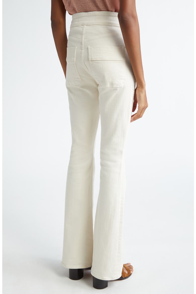 Beverly Patch Pocket Skinny Flare Jeans, Alternate, color, ECRU