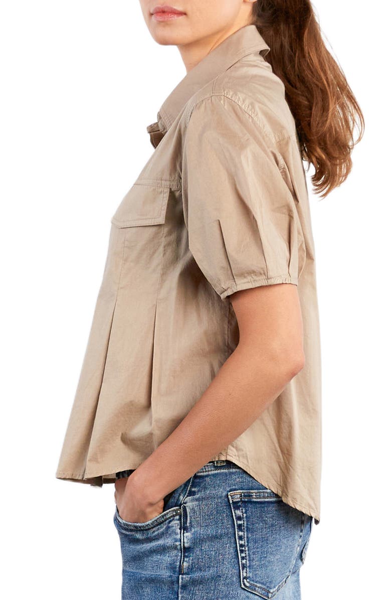 Wash Lab Denim Pincess Pleated Shirt, Alternate, color, Cobblestone