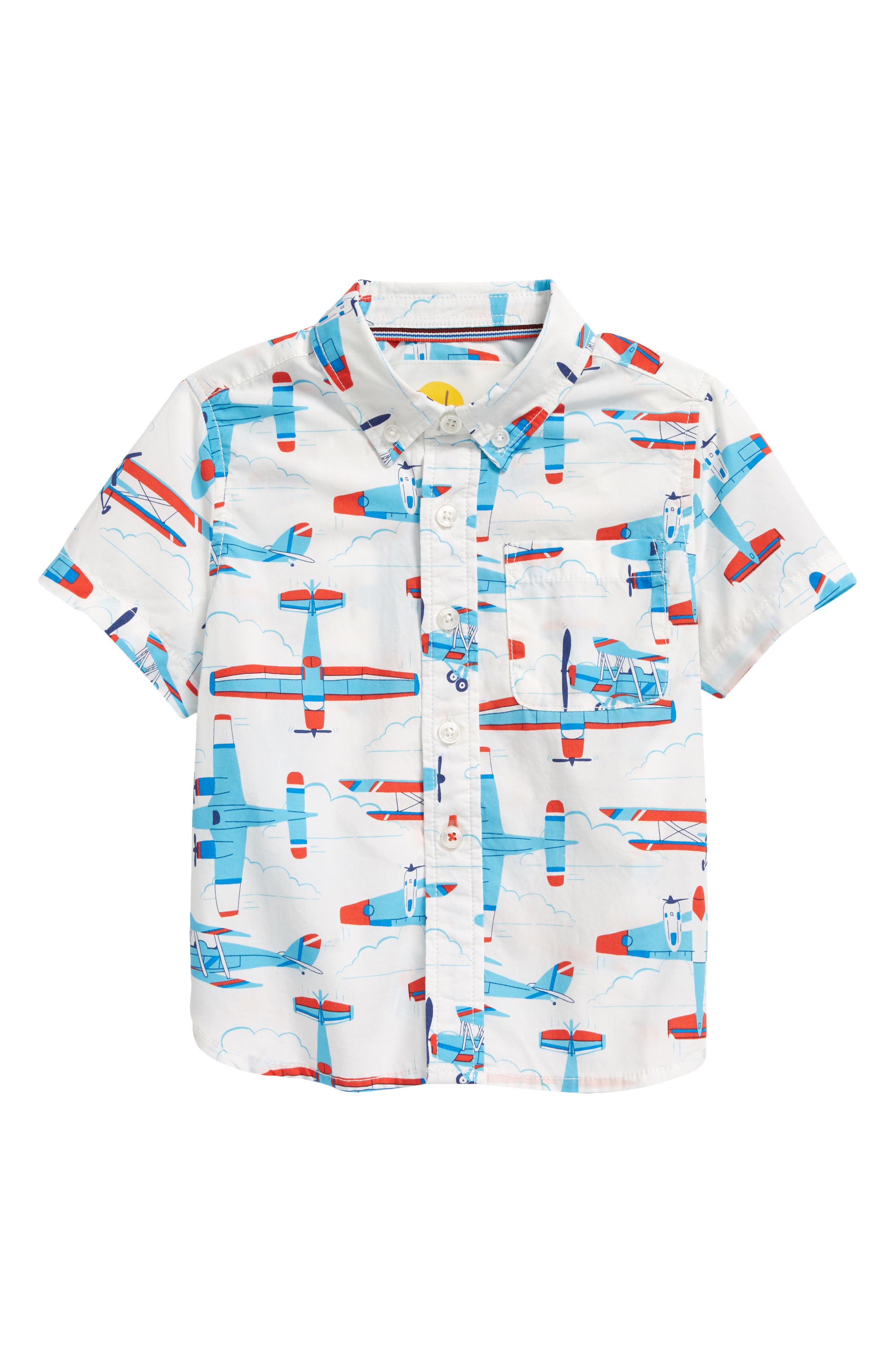 Mini Boden Kids' Smart Plane Button-Down Shirt (Men) | Nordstrom