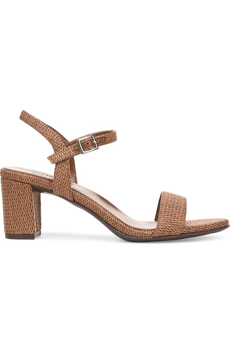 Naturalizer Bristol Block Heel Ankle Strap Sandal, Alternate, color, Walnut Brown Faux Raffia