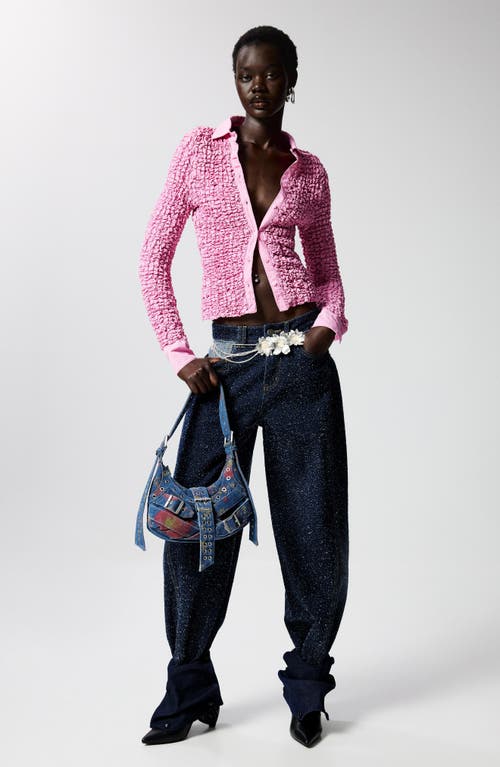 Desigual Textured Shirt In Pink