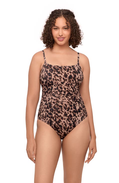 Classic Shirred Front One Piece Swimsuit