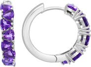 EFFY Sterling Silver Amethyst Hoop Earrings