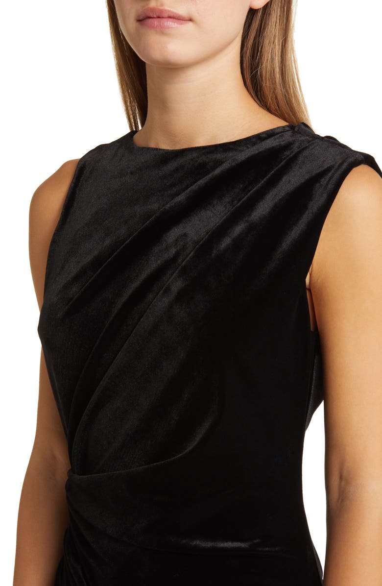 Sam Edelman Ruched Velvet Midi Sheath Dress, Alternate, color,